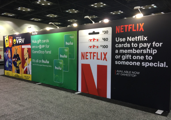 Wall signage marketing streaming gift cards